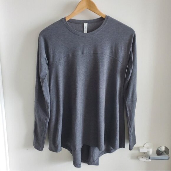 Lululemon Acadia Long Sleeve Heathered Pitch Grey Top Size 4 - Picture 3 of 6